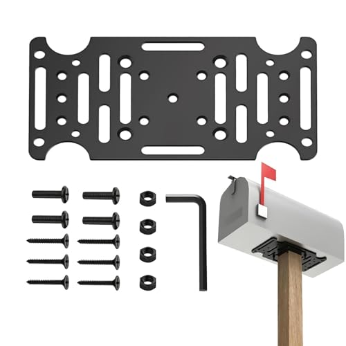 Soporte base buzones y placa de sujeción para postes de cartas en exterior 2