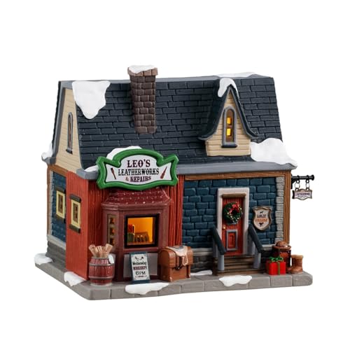 Lemax Leo's Leatherworks & Repairs, Lighted Buildings, #55328
