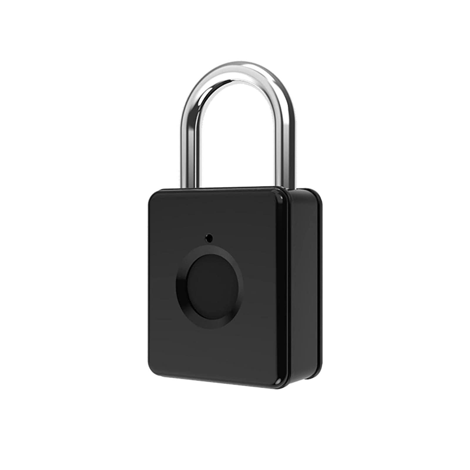 Code Padlock, Cerradura inteligente sin llave, candado de huella dactilar recargable por USB, candado de metal biométrico sin llave, candado inteligente con huella dactilar, candados (A)(Black)