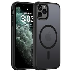 ORDA für iPhone 11 Pro Hülle 5.8 Zoll Kompatibel mit MagSafe,Magnetisch Handyhülle für iPhone 11 Pro Case Durchscheinende Matt Rückseite Dünn Stoßfest Schutzhülle Schwarz