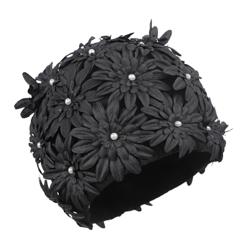 Bonnet de Bain Fleur Pétale Chapeau de Natation Floral Femme Bonnet de Piscine Style Vintage Bonnet Bain Adulte Cheveux Courts et Longs Printemps et Eté...