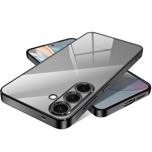 rusinaione �p�� Galaxy S26 �P�[�X �N���A �ϏՌ� ���^ �ČRMIL�K�i tpu �M�����N�V�[ S26 �J�o�[ �h�o �w��h�~ ��̌^ �l�C ���E�����h�~(�u���b�N)