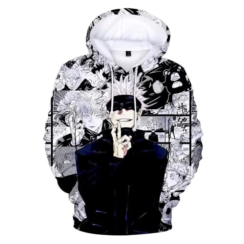 Gojo Satoru Hoodie Costume Cosplay Sweatshirt Sweater 3D Novelty Hooded Pullover for Men Women