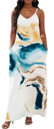 Image of vunahzma Womens Casual Fashion Sleeveless Plus Size Loose Long Sexy Maxi Dress with Pockets