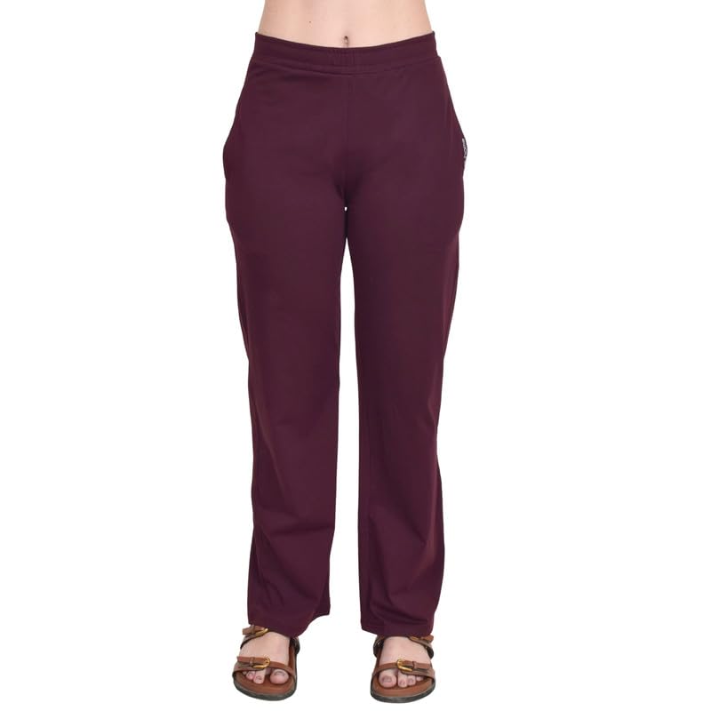 Pyjamas for women loose fit | Women's Cotton LycraWine Color | Stylish or Comfortable Lower for Office Home or Casual Wear | Soft Stretchable Loungewear for Women or Girls-image-33