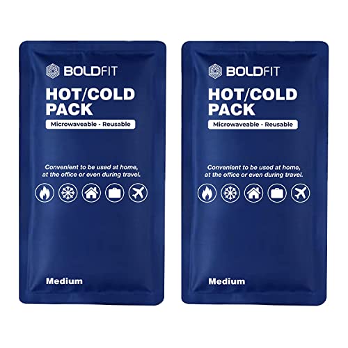 Image of Boldfit Reusable Hot and Cold Ice Pack | Flexible Gel for Injuries, Shoulders, Knee, Back, Neck Hot Compression Gel Pack for Pain Relief-Medium Pack of 2