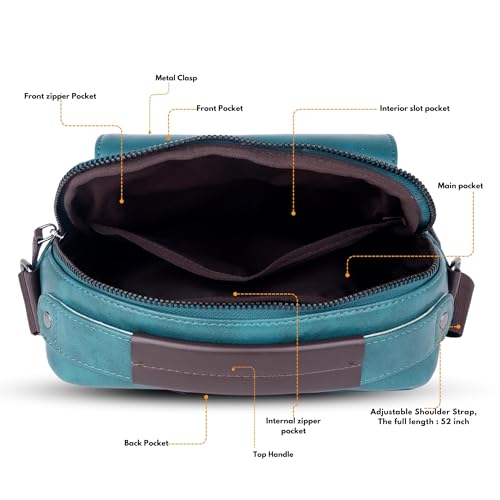 Image of VISMIINTREND Leather Sling Bag for Men Travel | Side Shoulder Messenger Bag for Man | Fits 10 inch ipad | Corporate Gifts for Men | Birthday Gift for Husband /Father | Premium