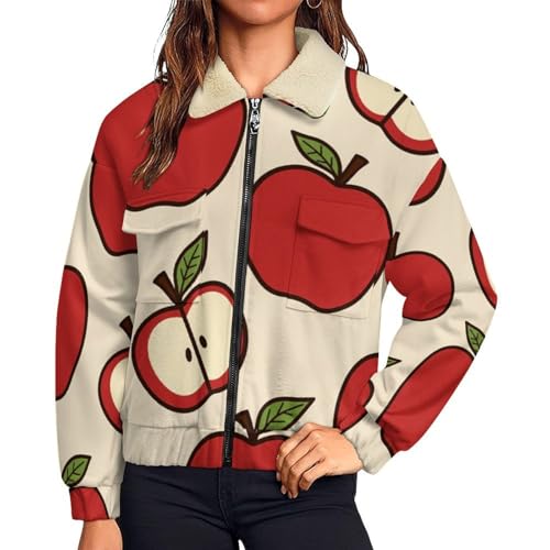 Veste polaire femme chaude veste d'hiver manteau peluche beige ample