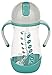 Dentistar® Strohhalmbecher 260 ml – Babyflasche mit dynamischem Strohhalm ab 6 Monate – Auslaufsichere Baby Trinkflasche mit Anti-Rutsch Griffen inkl. Reinigungsbürste – BPA frei – Made in Germany