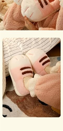 Image of Cat Paw Slippers - Unisex Adults & Kids - Beige - Slip-On - Plush & Memory Sponge Interior - Anti-Slip EVA Sole - Washable - Home Slippers