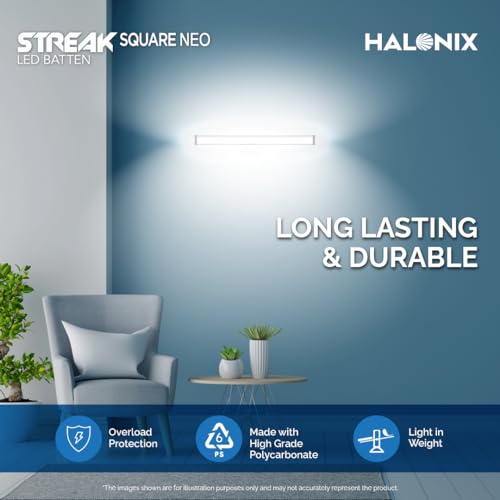Image of Halonix 5W LED Batten /Led Tubelight | 1-ft Tubelight for Living Room & Bedroom | Cool day light | Pack 1