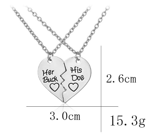 Couple Necklace for Valentine's Day Her Buck His Doe Necklace Matching Heart Necklace for Husband Wife Split Heart Puzzle Necklace for Boyfriend Girlfriend2