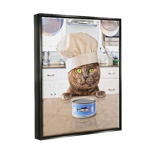 Image of Cat Chef Tuna Can Kitchen Humor, 24 x 30 Inch Canvas in Floater Frame