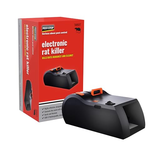 Pest-Stop Electronic Rat Trap - Fast Acting - Highly Effective - 100 Kills - Mess Free - Safe - Rat Control