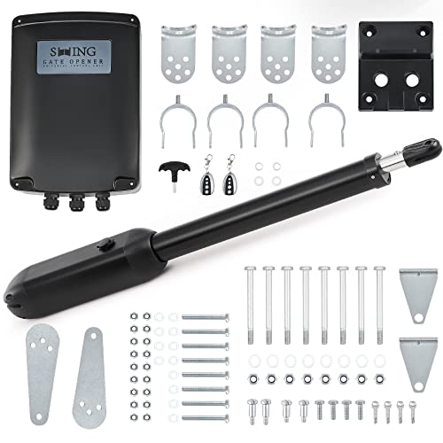 CO-Z Automatisme Portail Battant Unique 220V/24V - 1 Moteur DC 62W pour Vantail Jusqu'à 500KG et 6M - Alimentation Solaire ou Secteur - 2 Télécommandes...