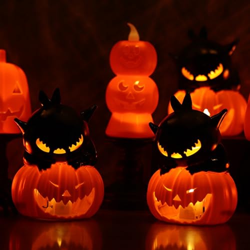 Bougie LED citrouille sans danger pour décoration Halloween extérieure