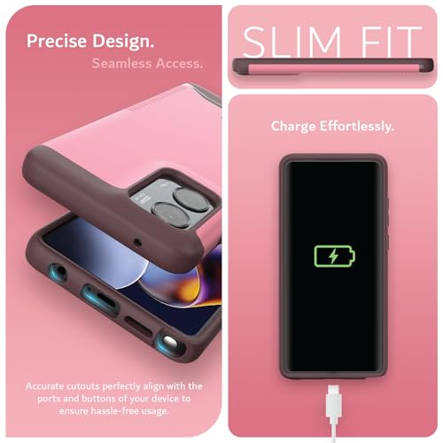 TUDIA Merge Designed for Motorola Moto G Stylus 5G 2024 Case - Dual Layer, Shockproof, Military Grade, Slim, Non-Slip, Heavy Duty Protective Phone Case - Protector Phone Cover - Smokey Pink by TUDIA - Image 5