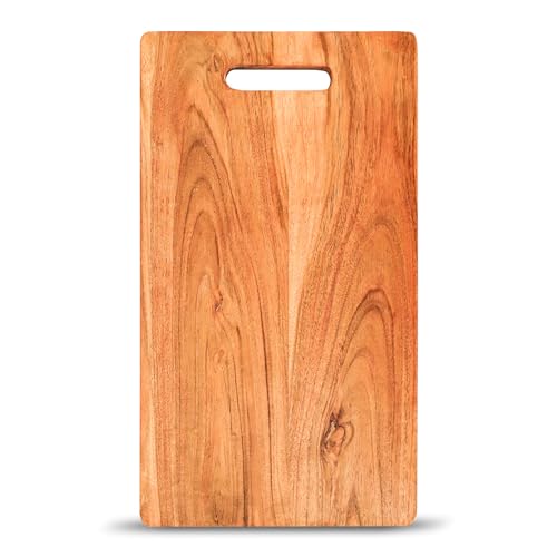 Bulfyss Acacia Single Wood Chopping Board for Kitchen - 29.5x17x1.2cm | Reversible Cutting Board for Kitchen with Handle, Vegetables, Fruits & Cheese, BPA Free, Eco-Friendly, Anti-Microbial (B0CHRVK1GJ) Amazon Price History, Amazon Price Tracker