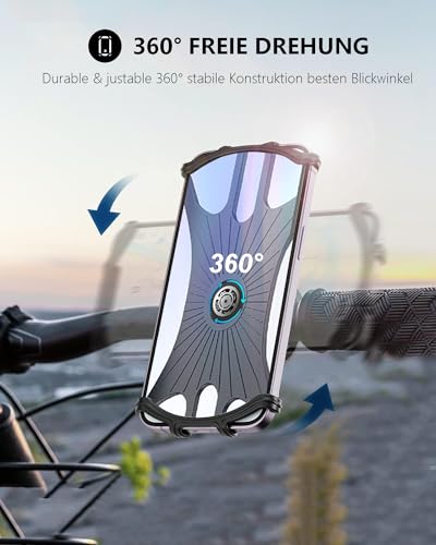Zoeley Handyhalterung Fahrrad, Universal Handyhalterung Motorrad【1s-Installation】Abnehmbare 360​​° Drehen【Silikon… – Ansicht 2