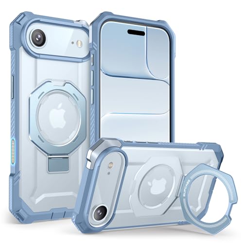 Image of SUPCASE for iPhone Air Case with Stand & Camera Control Button, Arctic | Compatible with MagSafe, Military-Grade Drop Protection, Anti-Slip Grip, Heavy Duty Magnetic Phone Case, Unicorn Beetle Grip
