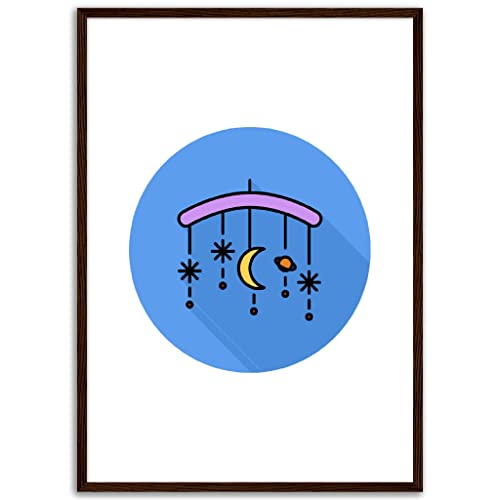 Art mural pour enfant de haute qualité cadre en bois foncé 50x70