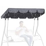 210 x 145 x 18 cm Hollywoodschaukel Dachbezug, Universal Ersatzdach für 3-Sitzer Gartenschaukel, Wasserdicht Oxford-Gewebe Sonnendach, UV-Schutz Sonnendach, Grau