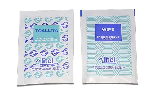 TOALLITA HIGIENIZANTE INDIVIDUAL. ESTUCHE 500 UNIDADES - LITEL