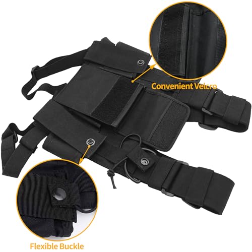 Utility Chest Pack, Tactical Sports Chest Bag Vest for Phone Walkie Talkie, Shoulder Bags Chest Rig Pouch,Hip Hop Streetwear,Men/Women Functional Waist Adjustable Pockets for Workouts Cycling & Hiking - Image 3