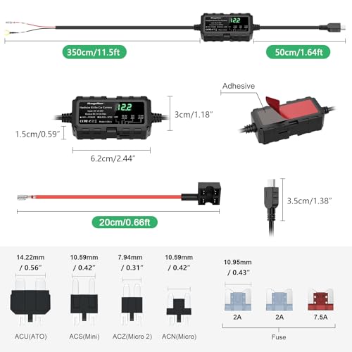Kit de cable duro anticaídas de voltaje para dashcam Mini USB con monitoreo de coche 24h 2