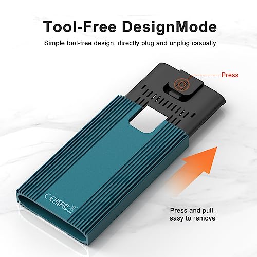 ISHEEP M.2 NVMe SSD Enclosure-PCIe to USB Adapter with RAID0/RAID1/LARGE/PM Support, Tool-Free Installation-Compatible with M-Key (B+M Key) & Sizes 2230/2242/2260/2280 SSDs.K2022R - Image 4