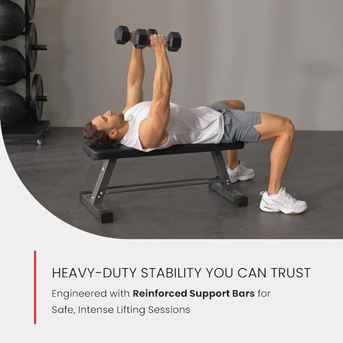 Image of Finer Form Essential Flat Weight Bench for Home Gym, 1,000 lb Capacity