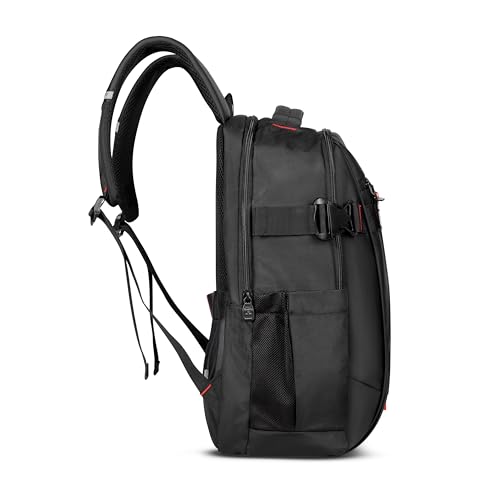 Image of SWISS MILITARY 30L Unisex Laptop Travel Backpack for 15.6-Inch Laptops - with Luggage Strap, Detachable Key Ring, Anti-Theft Pocket, Expandable Bottle Pocket for Office and College Use