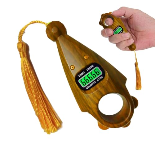 Chanting Counter - Contador de dedos digital portátil para práctica de meditación, pantalla LED con pantalla retroiluminada y diseño de desplazamiento suave, herramienta de conteo de mano para parque