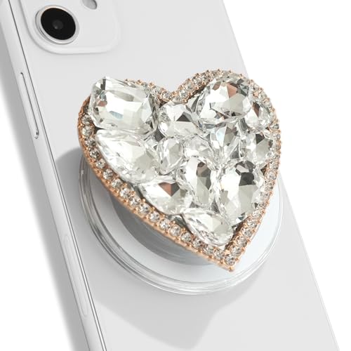 Soporte Magsafe universal plegable OnTheGrip dorado para smartphone con anillo de corazón grande