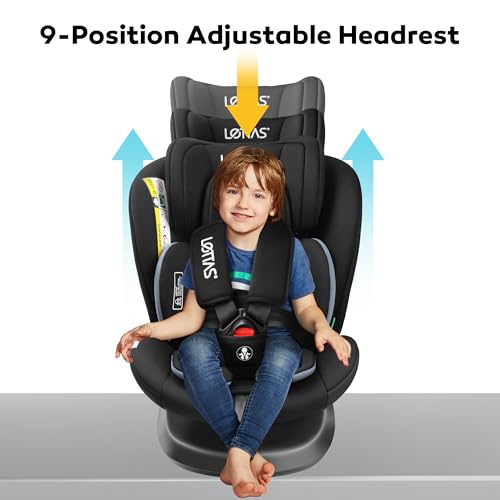LETTAS 360° Rotating Car Seat with Isofix | i-Size (ECE R129) | 0-12 Years (40-150cm) | Group 0+/1/2/3 | Rear & Forward Facing - Image 5