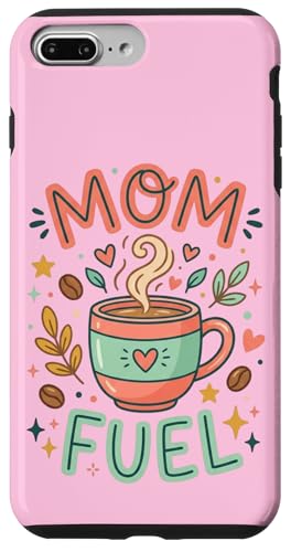 Mom Fuel Cute Coffee Lover Mom Life Floral �X�}�z�P�[�X iPhone 7 Plus/8 Plus �p