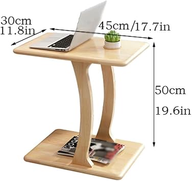 Coffee Table Sofa Side Table,Snack End Table Laptop Desk C-Shaped Bed Oak Side Table,Multifunctional Sofa Side Table For Home,Office Side Tables