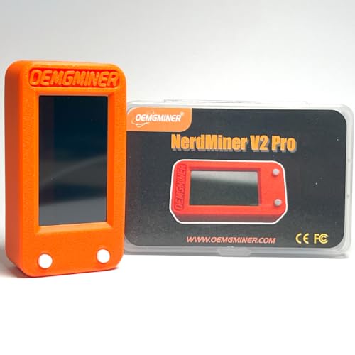 NerdMiner V2 T-Display 250KH/s 1W Bitcoin Solo Lottery Miner - Win 6.25 BTC - WiFi Connection, and USB-C Power for Efficient BTC Mining