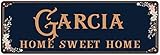 Garcia Home Sweet Home Sign Decor Victorian Name Signs Wall Art Tin Plaque Steam Punk Decoration...
