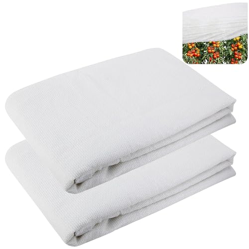 Mizelu 2 Pack 6.6 x 3.3 Ft Plant Sun Shade Cloth 60% White Plant Sun Shade Net with Reinforced Grommets Garden Sunshade Cover Cloth for Protecting Plants from Direct Sunlight