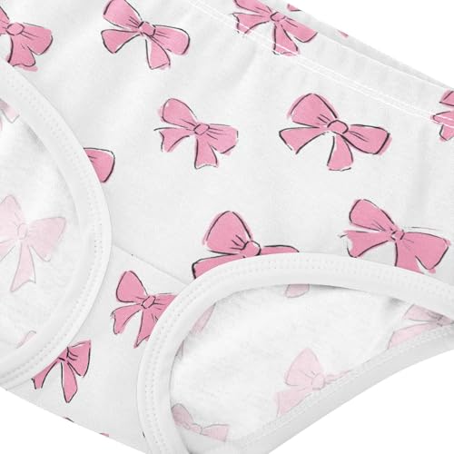 Wusikd Pink Bow (3) Girls' Underwear Cotton Girls Briefs Soft Toddler Underwear 2T4