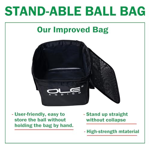 OLE ANDIGO Tennis Ball Hopper Ball Cart, Can Hold 165 Balls Tennis Basket, Foldable and Disassembled Comes Pickleball Hopper with Storage Bag,Suitable for Tennis/Pickleball/Baseball/Softball - Thumbnail 2