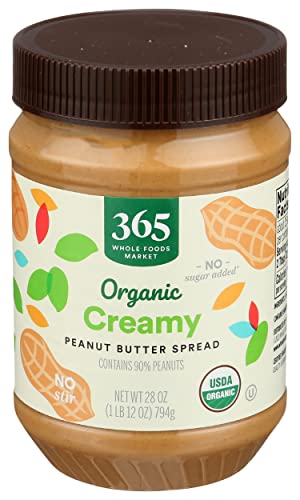 Image of 365 Everyday Value, Organic Creamy Peanut Butter Spread Unsweetened, 28 Oz