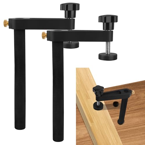 2 Pack Bench Dog Clamp 3/4 inch, Adjustable Dog Hole Clamp Aluminum Alloy Holdfast For Woodworking, Stable Anti-Twist Workbench Accessories for Woodworking Tools
