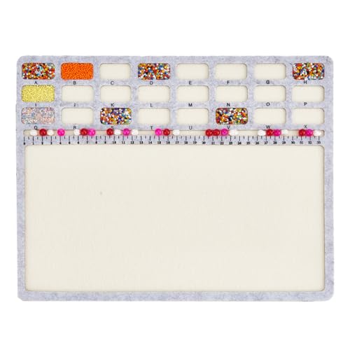 Benecreat TOOL-WH0002-66-US Large Rectangle Felt Beading Mat, Felt Bead Design Boards With Centimeter Alphabetic Scale Beads Tray Bead Pads cover