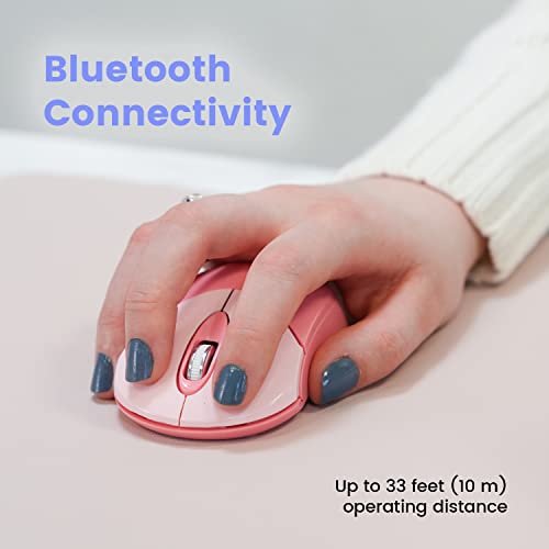 Image of Perixx PERIMICE-802PK Wireless Bluetooth Mouse - Portable Design - Compatible with Windows, iOS, and Android PC, Laptop, Tablet, and Smartphone - Pink (12141)