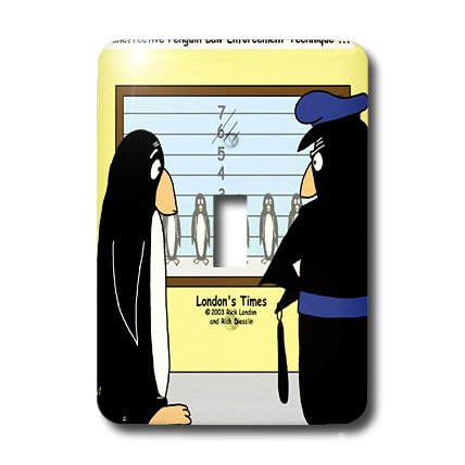 Interrupteur à bascule avec motif pingouin police rigolo et bouton de commande simple - 3