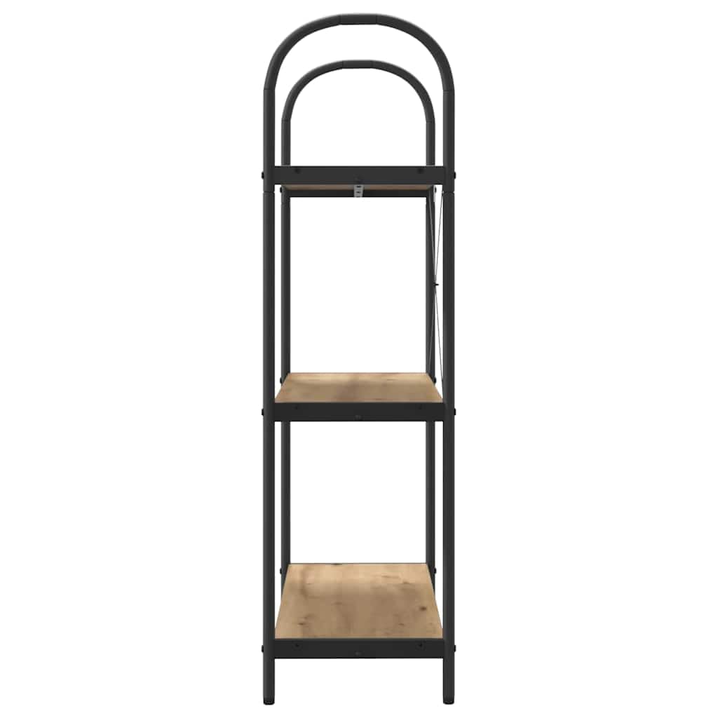 Estantería de roble artesanal, 80 x 30 x 109 cm, estantería moderna de material de madera con 3 estantes resistentes, versátil para sala de estar, estudio, almacenamiento elegante