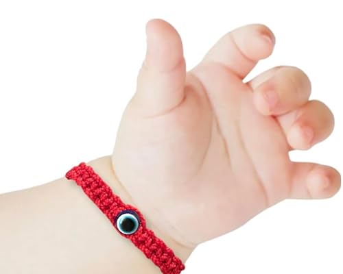 Pulsera roja para bebés, niña y bebé. Amuleto de protección para bebé. Cuerda para la buena suerte y el mal de ojo. Pulsera infantil para bebé color