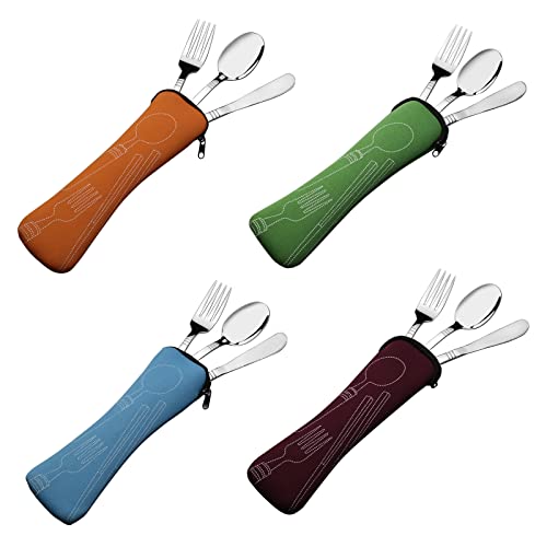 Uumitty 12 Pieces Camping Cutlery Service For 4, Portable Cutlery Set For Outdoor/Hiking/Picnic #TOP1
